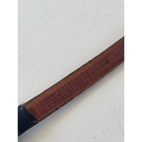 Vintage 80s Coach Black Leather Belt with Brass Buckle Size 39 - Picture 3 of 11